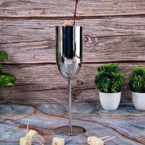 แก้วไวน์โลหะสแตนเลสเกรดอาหารเพื่อความปลอดภัยและใช้งานได้ยาวนานอุปกรณ์เสริมสำหรับบาร์แก้วทำด้วยมือ - Product Image 1