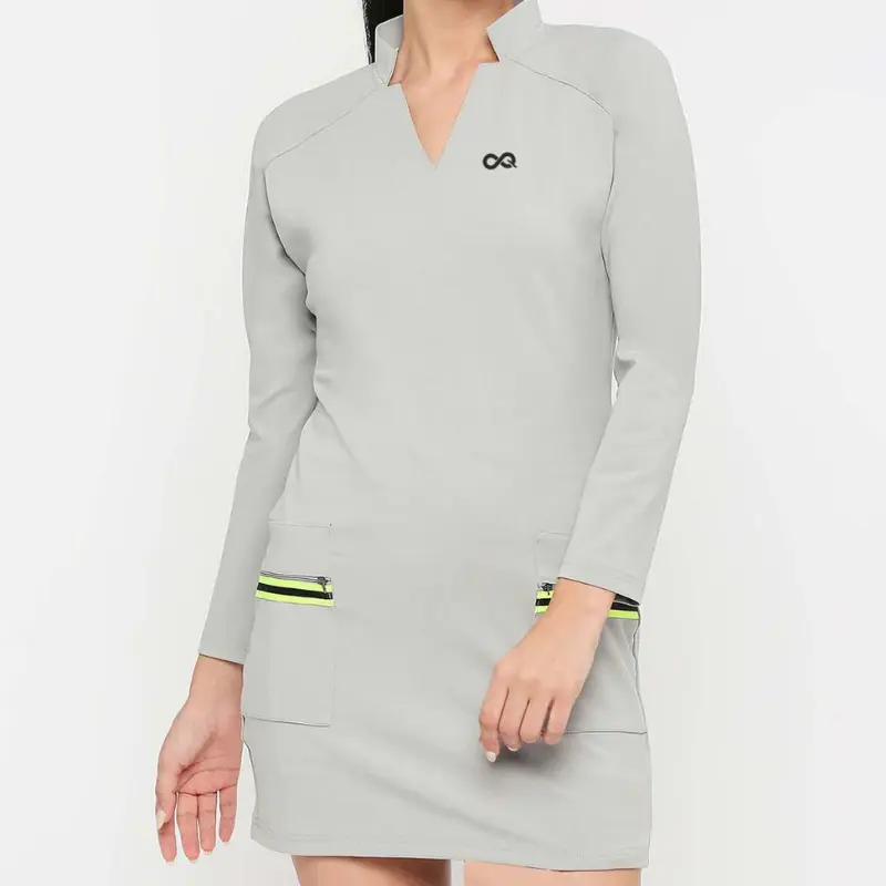 하이 퀄리티 폴리에스터 기반 여성 테니스 원피스 (회색)