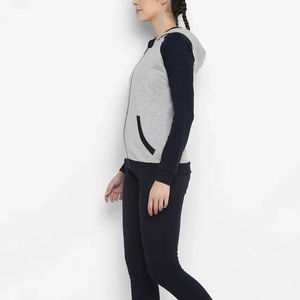 Nuevo Chándal de Primavera para Mujer, 100% Algodón, con Capucha y Cordón Ajustable, Diseño Color Block, Transpirable y Personalizable - Product Image 5