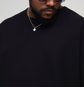 Recién llegado 2025 camiseta de gran tamaño y conjunto corto para hombres Traje de jogging de 2 piezas chándal de hip hop de color sólido para hombres - Product Image 2