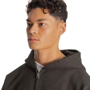 Sweat à capuche zippé 100% coton unisexe Boxy Zipper Blanks Pullover Heavyweight 500GSM Fleece for Men Winter Cropped Hoodies Customized - Product Image 6