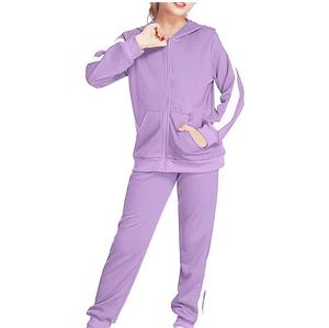 2025 vente chaude bébé enfants survêtements couleur unie côté rayé élégant fermeture éclair à capuche survêtements respirant en gros Joggers ensemble - Product Image 6
