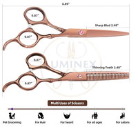 Kit de ciseaux professionnels en acier inoxydable pour coiffure DIY, ciseaux de barbier japonais 440C pour coiffure fine A+