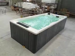 Bañera grande independiente de acrílico para natación, spa, piscina, rectangular, interior/exterior, bañera portátil con música para apartamento, Hospital, uso en interiores - Product Image 2