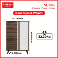 Meuble à chaussures moderne et élégant pour entrée d'appartement, salon, école, maison, 2 portes, 5 niveaux, capacité 14-19 paires, démontable SC405