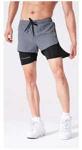 Custom Gym Shorts 2 en 1 Poliéster Secado rápido Pantalones cortos de compresión al aire libre Running Fitted Mens Gym Shorts Hombre - Product Image 5