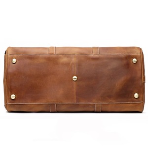 Bolsa de viaje de cuero genuino Duffles personalizada Bolsa de lona de cuero vintage clásico Bolsas de noche de fin de semana para hombres - Product Image 2