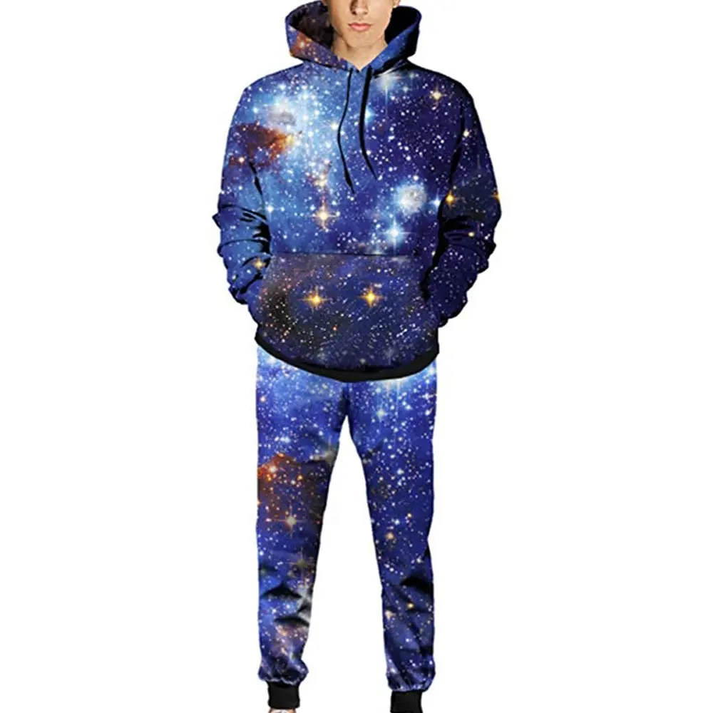 Chándal con estampado 3d de universo para hombre, Sudadera con capucha con estampado de galaxia, tops, pantalones, moda deportiva, unisex