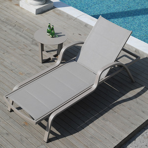 Chaise longue de jardin portable haut de gamme en aluminium léger, chaise de plage à dossier réglable, fournisseur de sièges d'extérieur commerciaux - Product Image 4