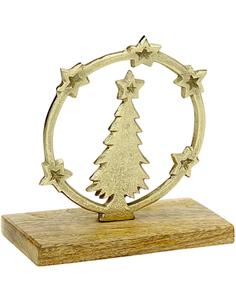 Árbol de Navidad Clásico Simple de Madera, Árbol de Navidad de Alta Calidad con Acabado Dorado para Decoración del Hogar - Product Image 3