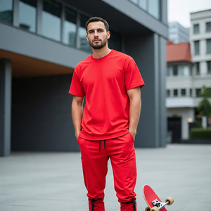 Camiseta y pantalón de poliéster y algodón 100%, chándal para hombre, camiseta para correr de verano, chándal para hombre - Product Image 3