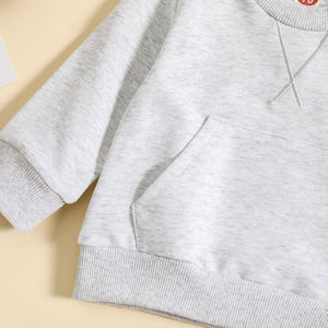 Ensemble de vêtements bio pour bébé, ensemble sweat-shirt, vêtements unis d'automne pour enfants, jogger doux unisexe - Product Image 5