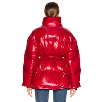 Novedad de Invierno, Abrigo Acolchado Tipo Bomber con Cierre, Color Sólido Brillante, Talla Grande, Chaquetas para Mujer 2026