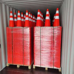 30/45/70/75/90cm an toàn đường bộ màu cam linh hoạt nhựa PVC Phản chiếu hình nón giao thông nhấp nháy - Product Image 3