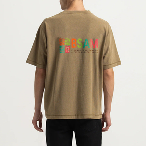 T-shirt oversize à col rond et épaules tombantes imprimé lettres alphabétiques pour hommes 100% coton fabriqué au Bangladesh - Product Image 4