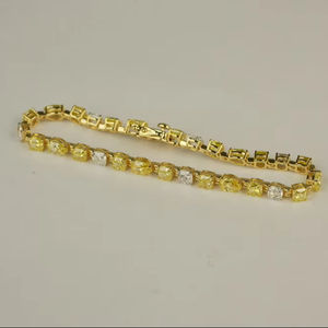 Elegante Pulsera de Diamantes Cultivados en Laboratorio, Corte Pera, Personalizable en Quilates, VS1, Oro, Oro Rosa, Plata, OEM, B2B, para Mujer, Certificado IGI - Product Image 1