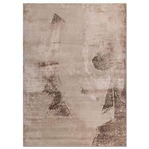 Alfombra Entropy Ivory de Lana y Seda de Bambú Anudada a Mano, 10 mm de Grosor, Rectangular, para Pasillo y Hogar, con Patrón Abstracto para Uso Doméstico - Product Image 1