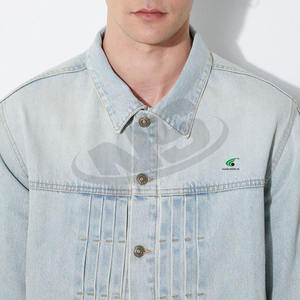 Venta al por mayor chaqueta de mezclilla de color sólido para los hombres de alta calidad de algodón liso teñido chaqueta de mezclilla de invierno con diseño personalizado - Product Image 5