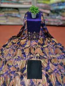 Dirac somalí moderno Faransavi en seda floral brillante con detalles dorados relucientes, perfecto para eventos elegantes. - Product Image 5