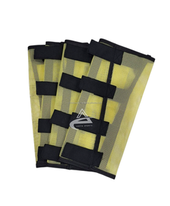Juego de 4 piezas ecuestre de nivel superior Leggings de mosca de caballo Botas de mosca de malla Envolturas de pierna de mosca para montar caballos - Product Image 3