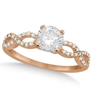1.00ct Twisted <b>Infinity</b> Round Diamond Engagement Ring in 14k <b>Rose</b> Gold - Product Image 1