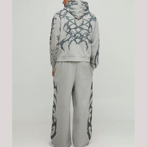 Ensemble de survêtement décontracté unisexe pour hommes, 2 pièces, à capuche, sweat-shirt et pantalon de jogging, vêtements de sport OEM - Product Image 3