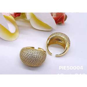 Anillos abiertos chapados en oro rosa al por mayor, anillos a la moda con microincrustaciones de circón, cobre respetuoso con el medio ambiente, oro rosa con licencia - Product Image 2