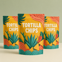 Sachet d'emballage pour chips de tortilla à faible MOQ, sac alimentaire refermable imprimé numériquement