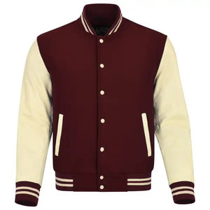 2025 personnalisable marron laine varsité veste imperméable Chenille brodé Logo Patchwork cuir manches fermeture éclair mouton hiver - Product Image 4