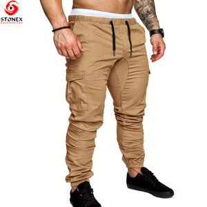 Pantalones Cargo Deportivos Casuales para Hombre, de Lona, Cintura Media, Ligeros, 100% Algodón, Secado Rápido, Transpirables, con Cordón - Product Image 1