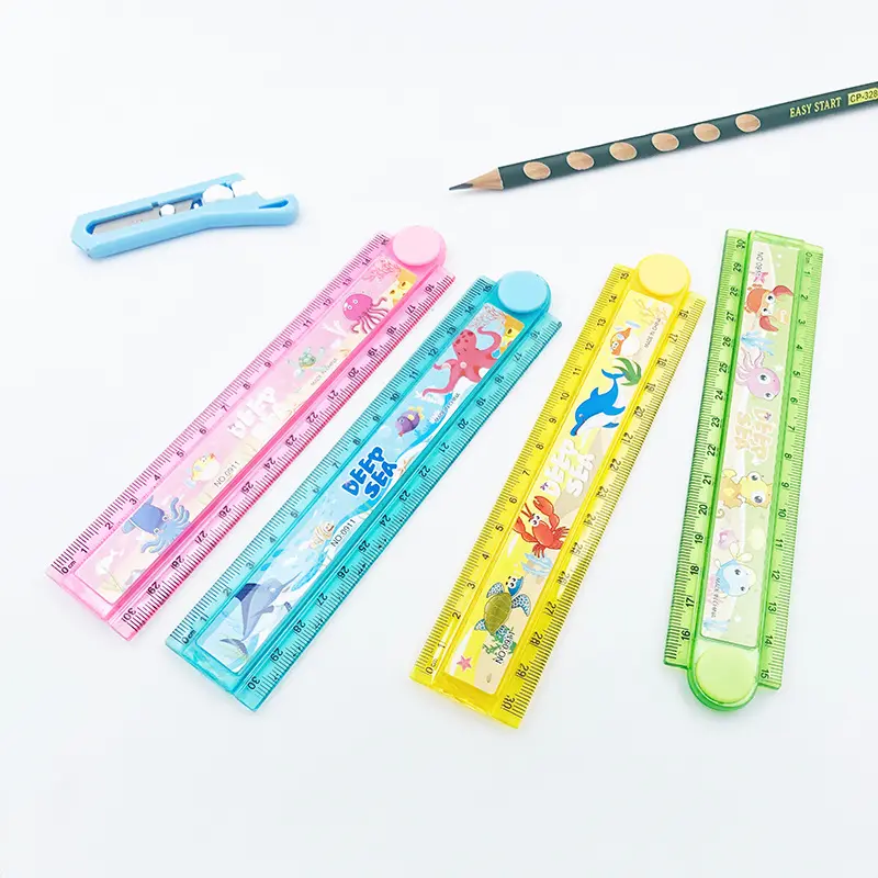 Creative Stationery Gift Kids Cute Foldable Plastic Ruler With Custom Logo