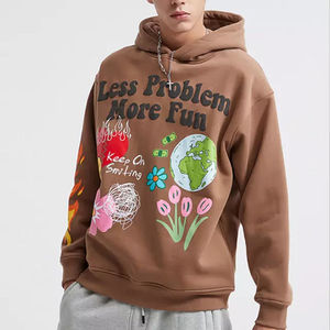 100% Cotton Pullover Hoodie Men 330GSM Heavyweight Winter 3D for & Digital Printing Front Logo Breathable Custom OEM - Product Image 1