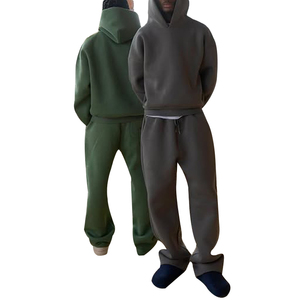 Conjunto de Pantalones Deportivos y Sudadera con Capucha de Algodón 100% de Alta Calidad para Hombre, Estilo Urbano Holgado para Invierno - Product Image 2
