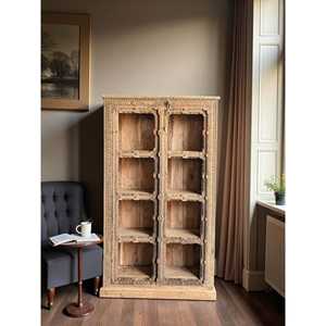 <b>Rustic</b> Wooden <b>Bookshelf</b> for Home Office Living Room Bedroom School Hotel with Durable Metal Construction Bookcases Cabinet - Product Image 2
