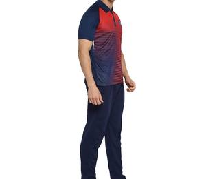 Men Sublimation Tracksuit Set Red Blue Polo <b>Shirt</b> And Pants Custom Team Sportswear Training Activewear - Product Image 5