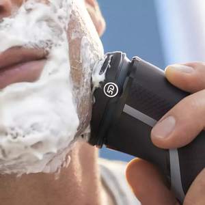 Rasoir électrique rechargeable à double lame, étanche IPX7, rasoir rotatif pour le visage et la barbe, grille de rasage de rechange lavable - Product Image 2