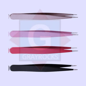 Juego de 4 pinzas puntiagudas para cejas de precisión de acero inoxidable con logotipo personalizado, pinzas de extensión de alta calidad - Product Image 3