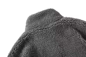 Veste polaire Sherpa coupe-vent d'extérieur pour hommes, manteau à fermeture éclair et col montant, veste d'hiver, manteau de randonnée en polaire, avec blocage des couleurs - Product Image 2