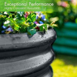 เตียงในสวนทรงรีทันสมัยทำจากสเตนเลสชุบสังกะสีสำหรับปลูกผักในบ้าน - Product Image 3