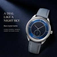 Montre de luxe en quartz pour homme, logo personnalisé, mouvement Miyota, acier inoxydable 316L, bracelet en cuir, verre bombé, cadran en aventurine bleue K1