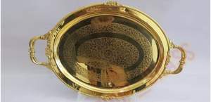 Las bandejas de servicio de latón más vendidas con diseños antiguos para una bandeja de servicio de inspiración lujosa y vintage - Product Image 2