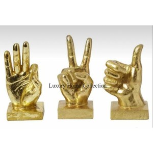 Escultura de Metal con gesto comunitario, Color plateado, aluminio fundido, diseñador, aspecto elegante, decorativo pulido brillante para el hogar y el Hotel - Product Image 4
