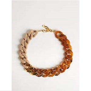 Venta al por mayor collar de declaración bohemio para damas resina irregular de aleación multicolor con cadena de eslabones joyería de estilo personal - Product Image 3