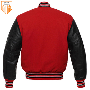 Veste universitaire à col montant de haute qualité en gros d'usine, logo frontal, motif uni, tissu en laine, hiver, homme - Product Image 2