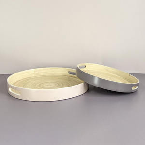 ถาดไม้ไผ่ม้วนกันน้ำสำหรับบ้านคาเฟ่โรงแรมถาดทำจากเส้นใยธรรมชาติแบบม้วนพร้อมที่จับ - Product Image 1