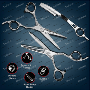 Professional Hair <strong>Scissors</strong> Thinning Shears Razor Handmade Right Hand Hair Cutting Hairdressers Barbers <strong>Scissors</strong> <strong>7.0</strong> By Vaslcare - Product Image 5