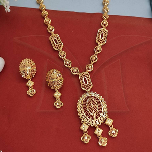 Collier en or 1 gramme prix en inde or formant du vernis accessoires de fête vêtements de créateur or formant des ensembles de bijoux - Product Image 1