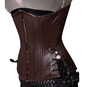 Corset bustier en cuir noir tendance pour femmes, tenue formelle sexy à porter sur le buste, vente en gros - Product Image 3