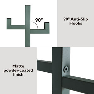 Soporte de ropa de metal contemporáneo Organizador de múltiples ganchos Construcción de acero duradero - Product Image 6