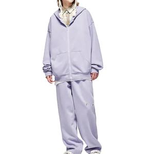 Nueva Llegada: Chándales Personalizables para Hombre con Hombros Caídos y Cremallera, 100% Algodón, Forro Polar Grueso, Lisos, Casuales y Oversize - Product Image 3